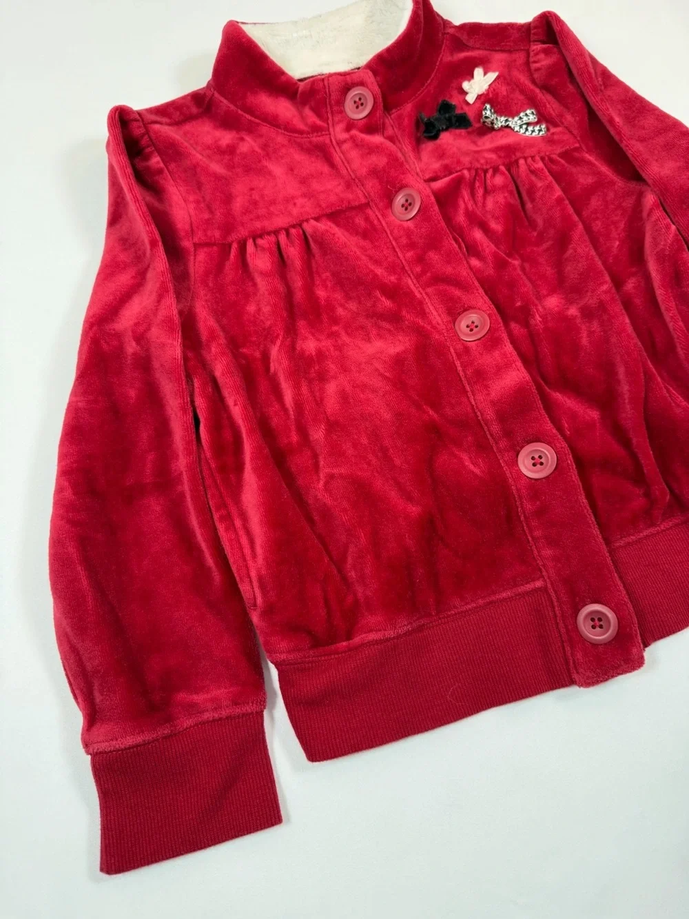 VINTAGE GYMBOREE Girls‎ 6 2007 Holiday Bow Velour Jacket Cozy Festive Classic